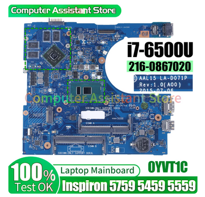 DELL INSPIRON MB AAL15 LA-D071P 0YVT1C SR2EZ i7-6500U